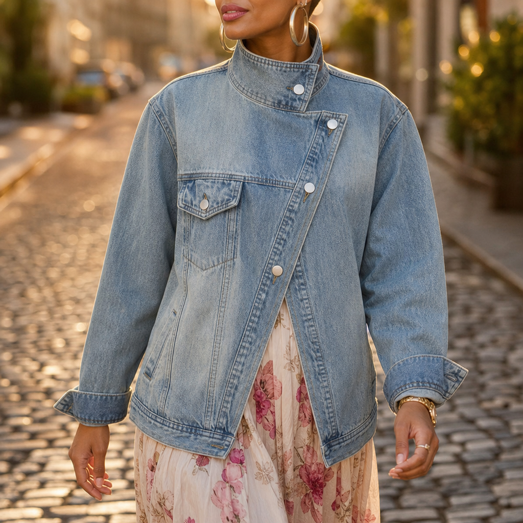 Veluna – Asymmetric Drop-Shoulder Oversized Jacket