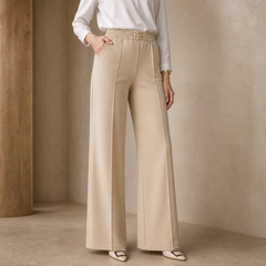 Lineara – Pleated Wide-Leg High-Waist Trousers
