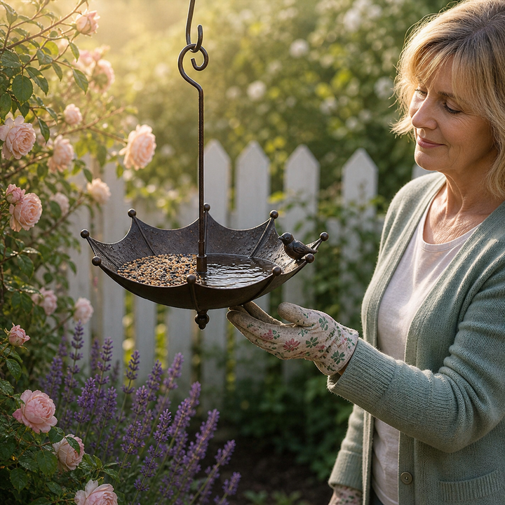 Veluna™ Hanging Umbrella Bird Feeder & Bath
