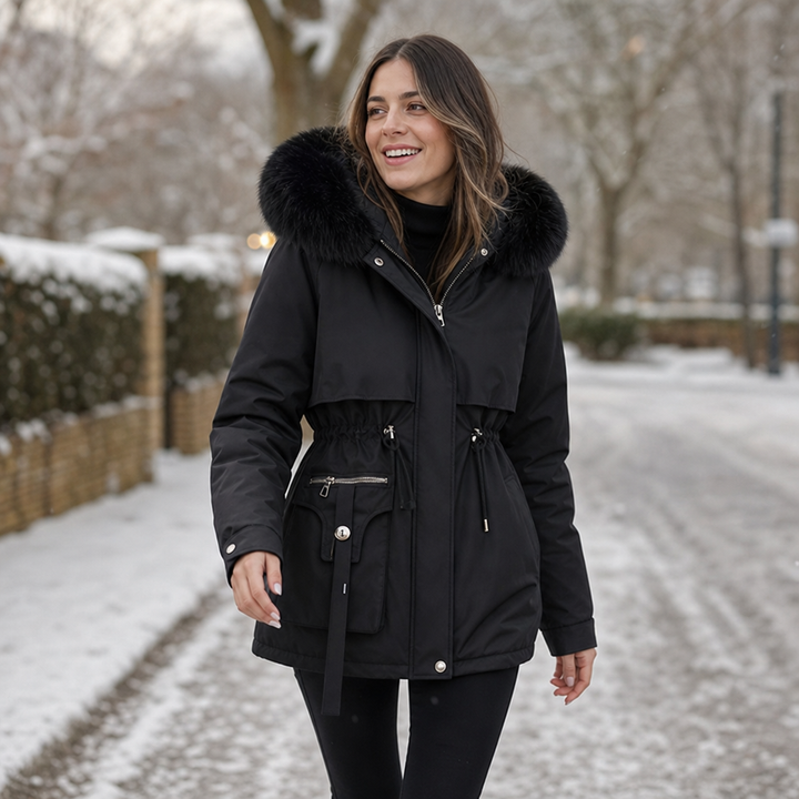 Duvella – Faux Fur Hood Double-Layered Puffer Coat
