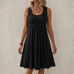 Solelia – Pleated Empire-Waist Sleeveless Summer Dress