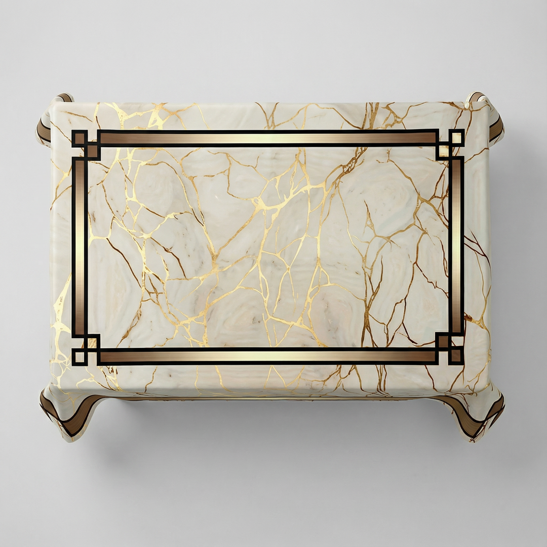 Marblara™ – Waterproof Gold Marble Tablecloth