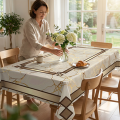 Marblara™ – Waterproof Gold Marble Tablecloth