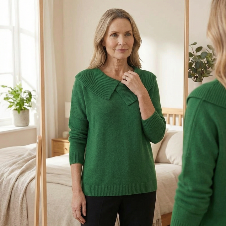 Collara™ – Asymmetric Collar Knit Sweater