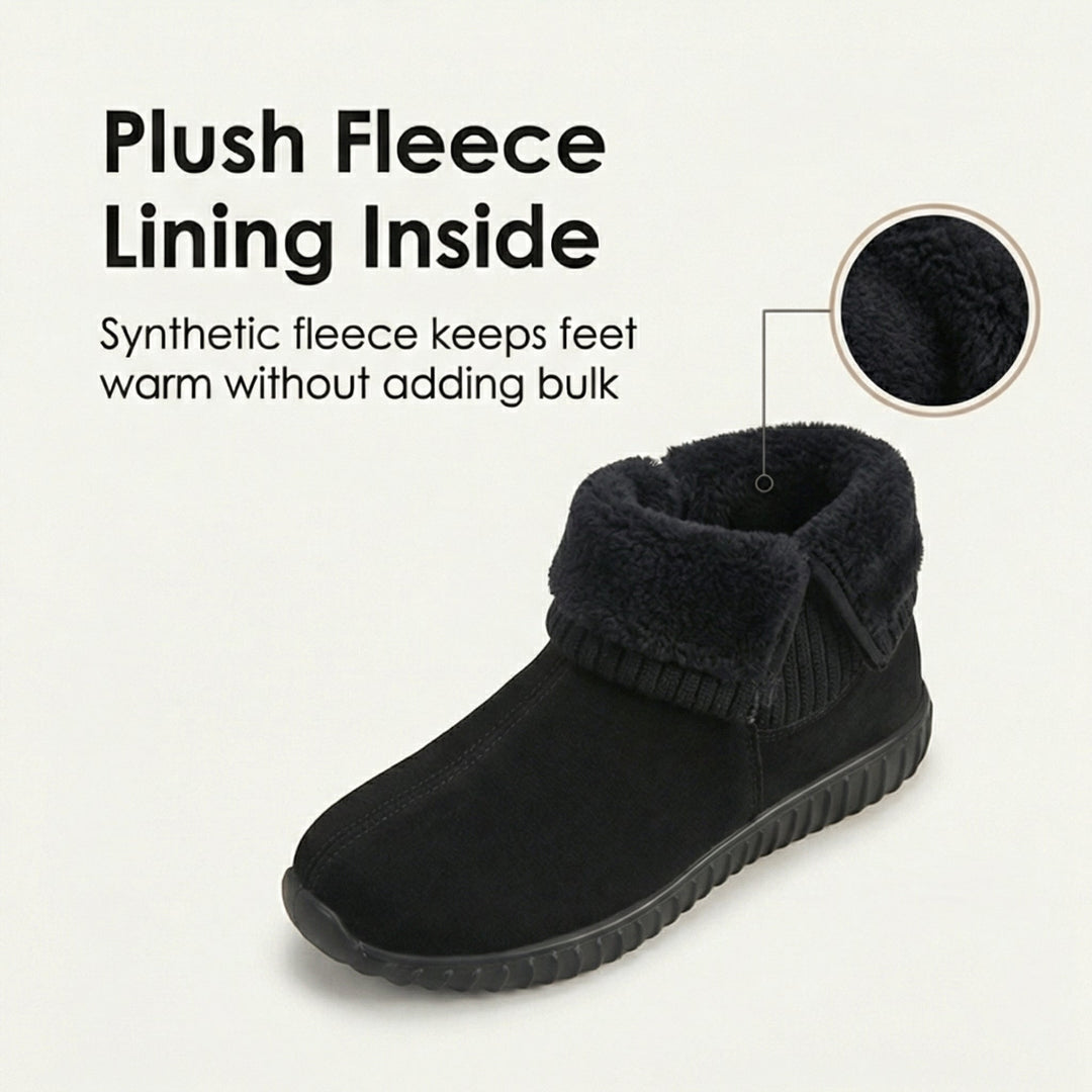 Cozella™ – Knit Cuff Suede Ankle Booties