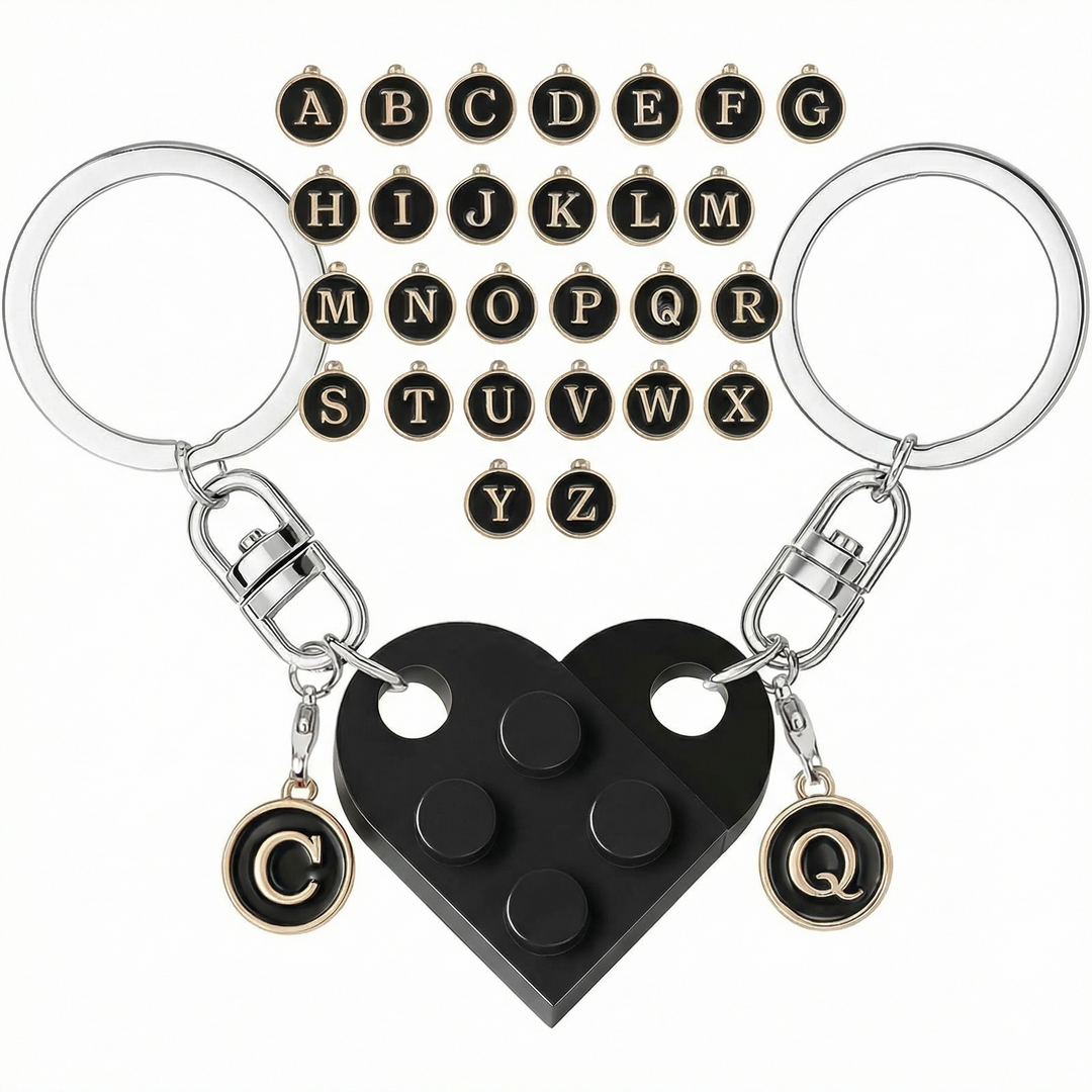 Loveclick™ Matching Heart Keychain Set with Initials