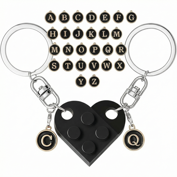 Loveclick™ Matching Heart Keychain Set with Initials
