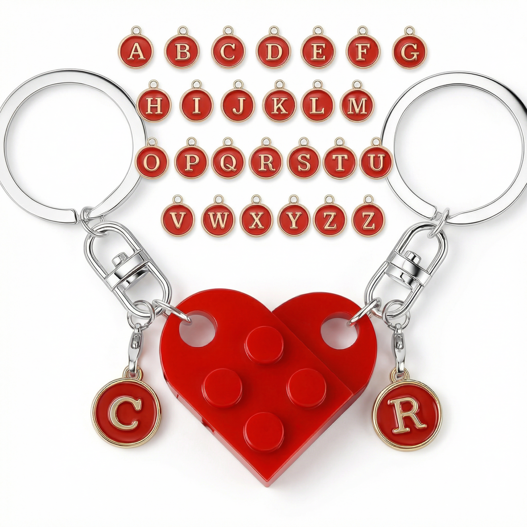 Loveclick™ Matching Heart Keychain Set with Initials