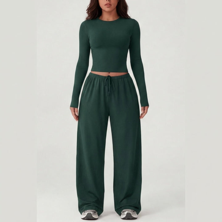 Velaire™ – Soft Crop Top and Wide Leg Pants Set - Lark & Clover