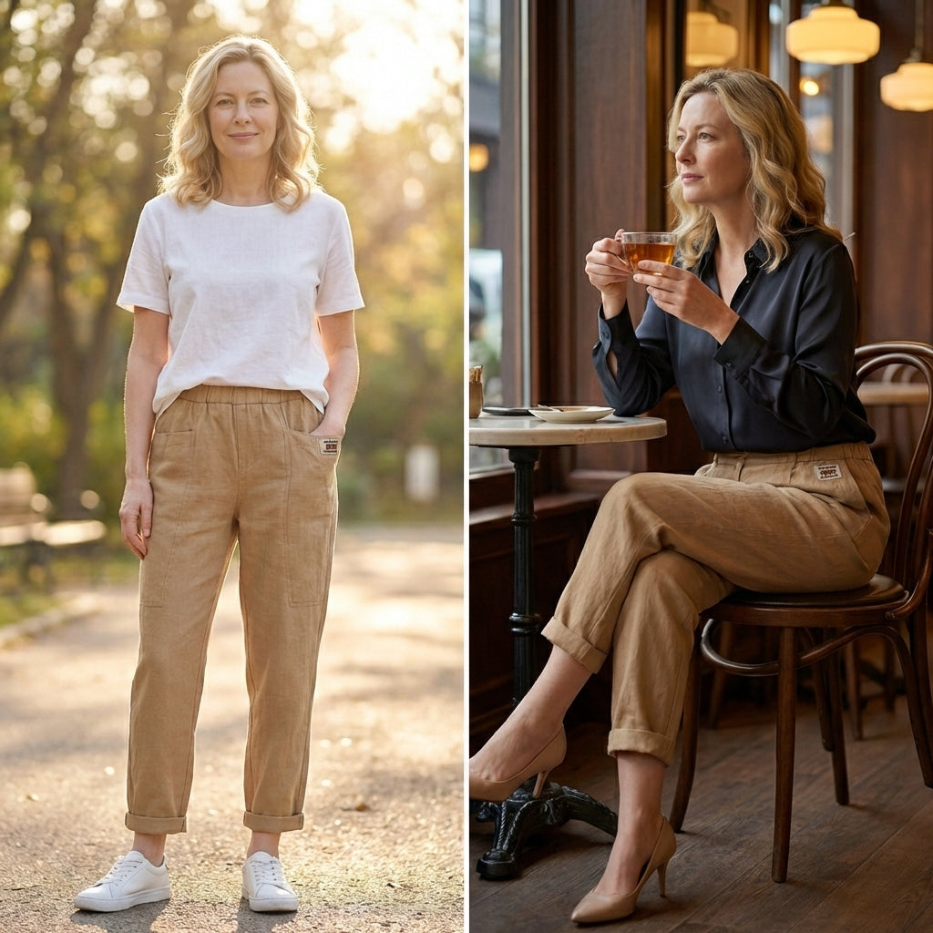 Linara™ – Cotton Linen Tapered Pants