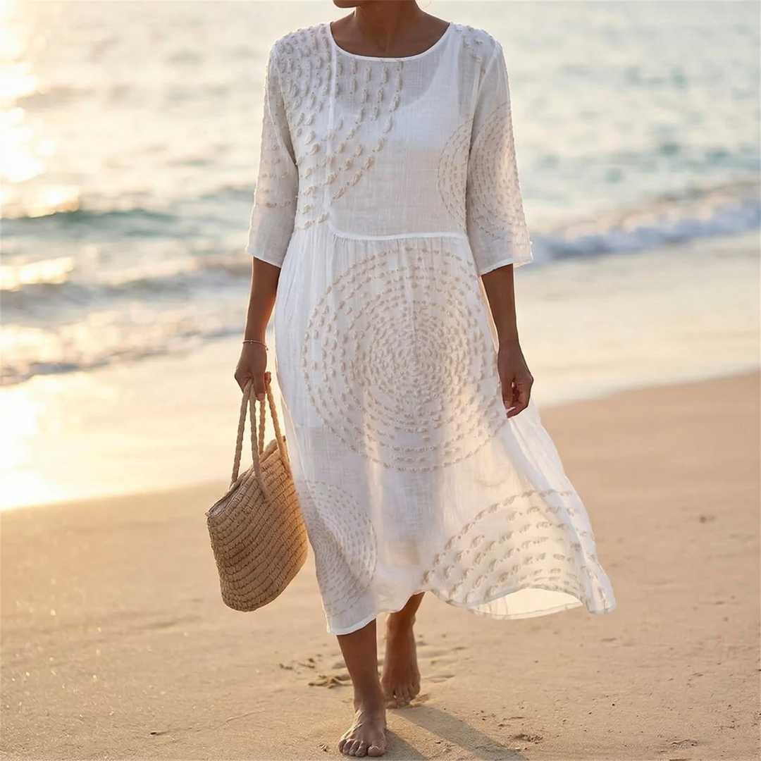 Tessara™ – Embossed Texture Midi Dress