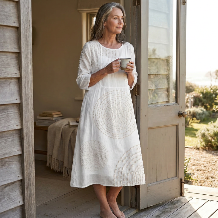 Tessara™ – Embossed Texture Midi Dress