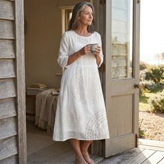 Tessara™ – Embossed Texture Midi Dress