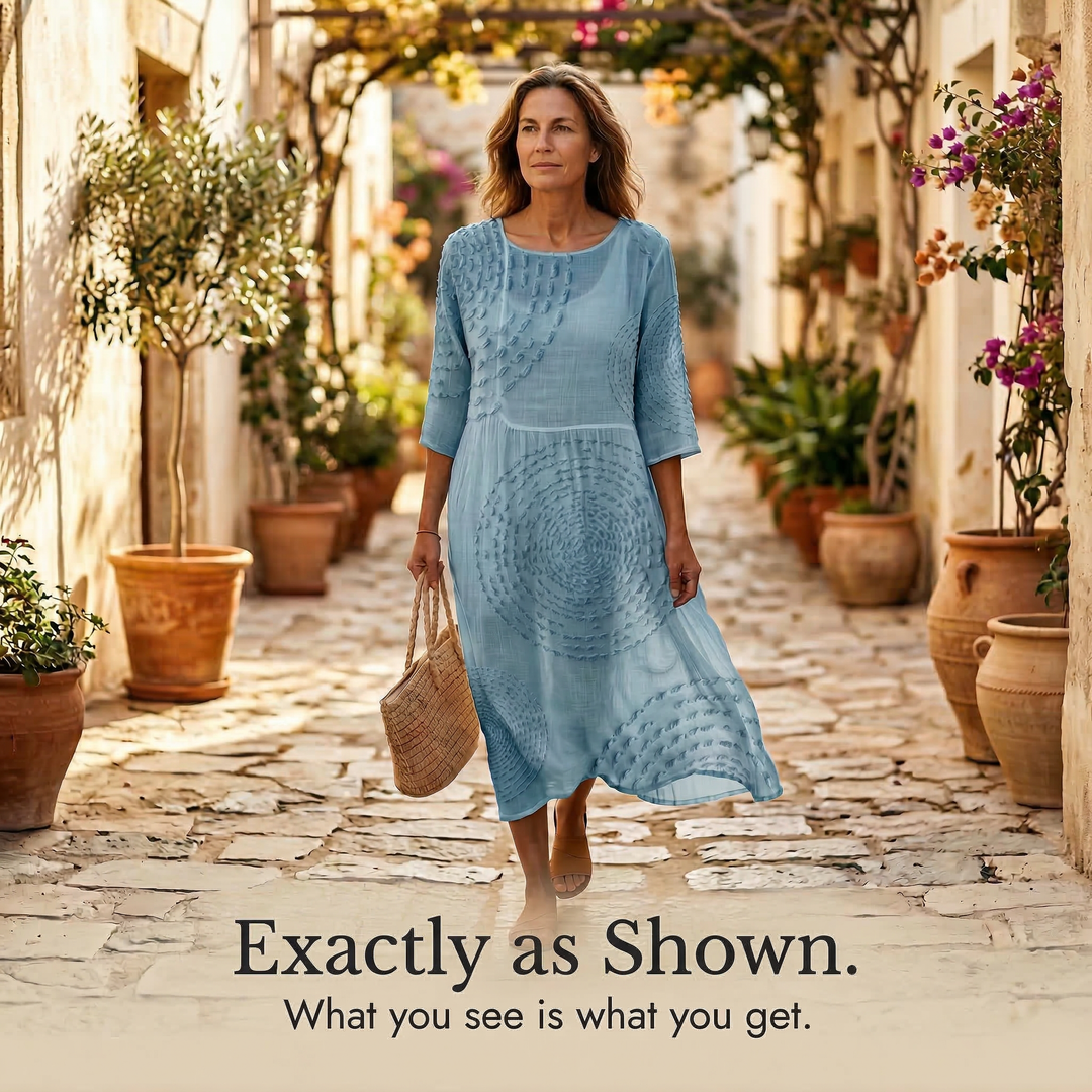Tessara™ – Embossed Texture Midi Dress