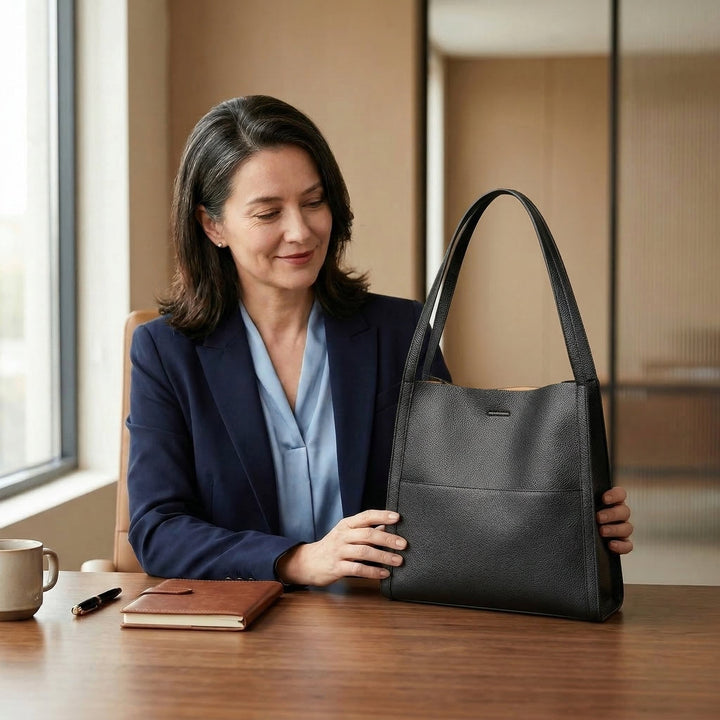 Tessara™ – Structured Pebbled Leather Tote Bag