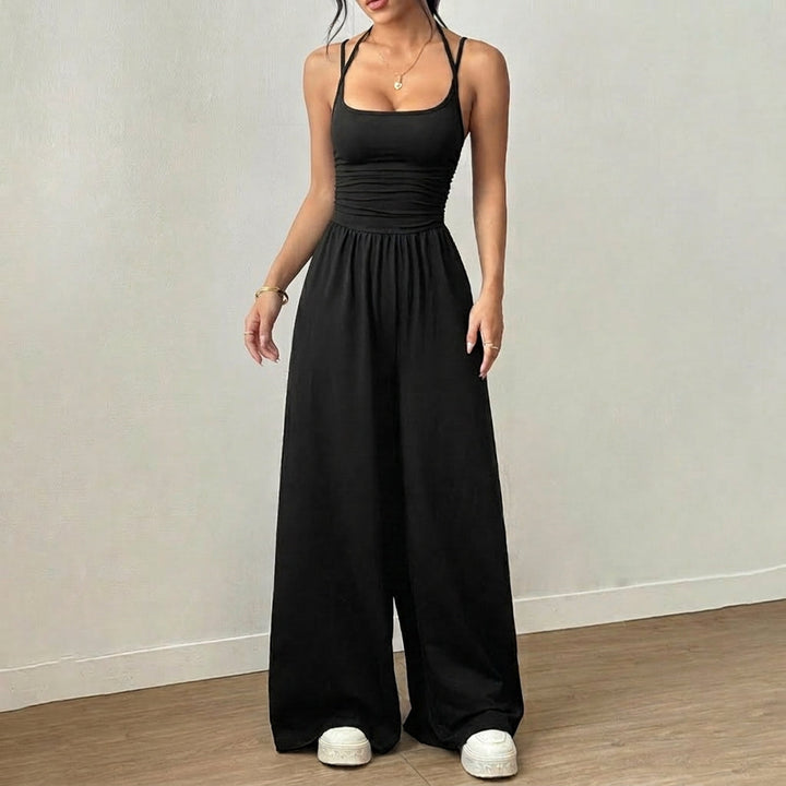 Solenne™ – Ruched Bodice Wide Leg Jumpsuit