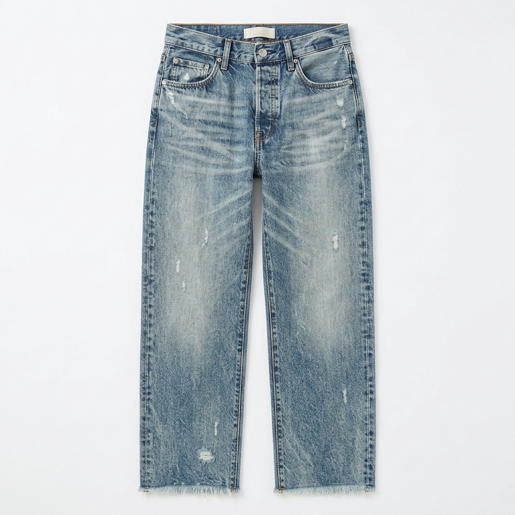 Vivara™ – Retro Fringed Cropped Straight Leg Jeans