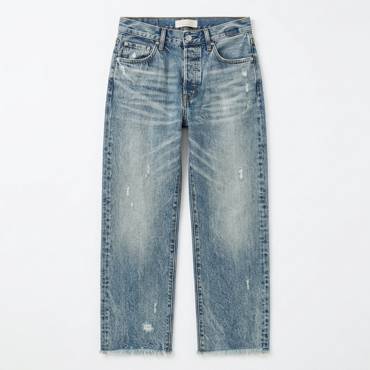 Vivara™ – Retro Fringed Cropped Straight Leg Jeans