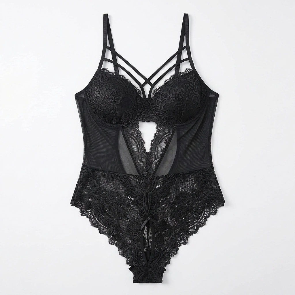 Noirette™ – Strappy Lace Bodysuit