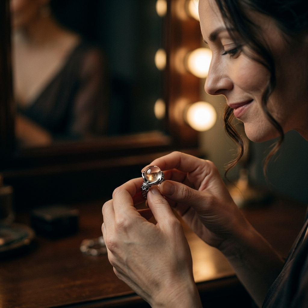Orbivra™ — Gothic Crystal Ball Statement Ring