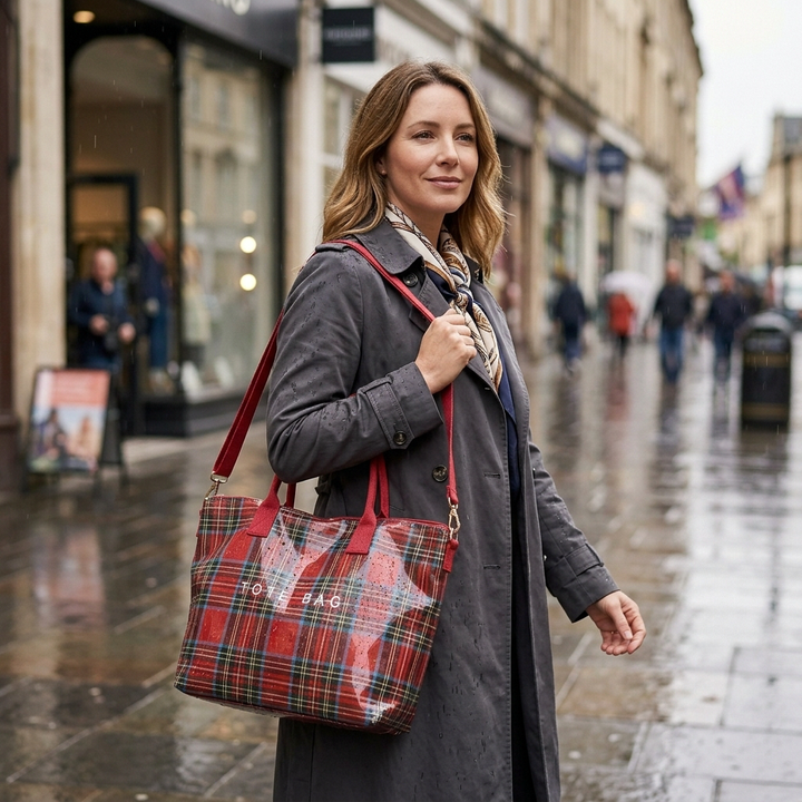 Carroway™ Glossy Checkered Tote Bag