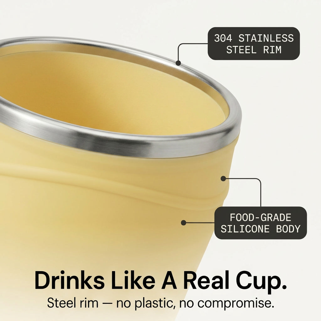 FoldSip™ Collapsible Travel Cup with Leakproof Lid