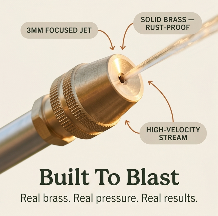 MossBlast™ – High-Pressure Garden Hose Nozzle for Moss and Grime