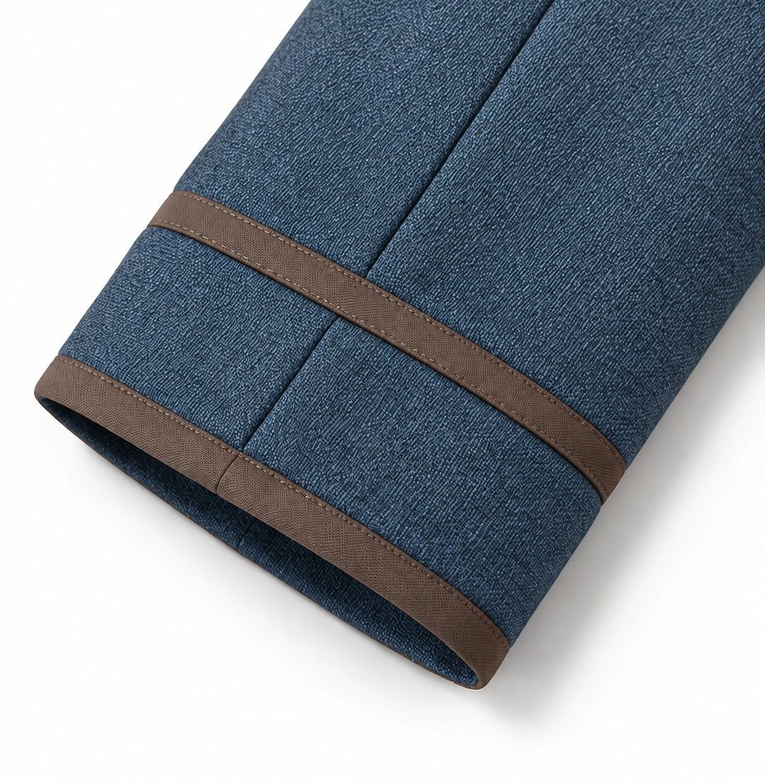 Vaunterie – Contrast Piped Herringbone Blend Coat