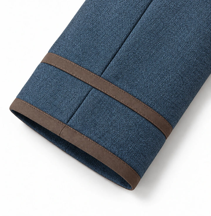 Vaunterie – Contrast Piped Herringbone Blend Coat