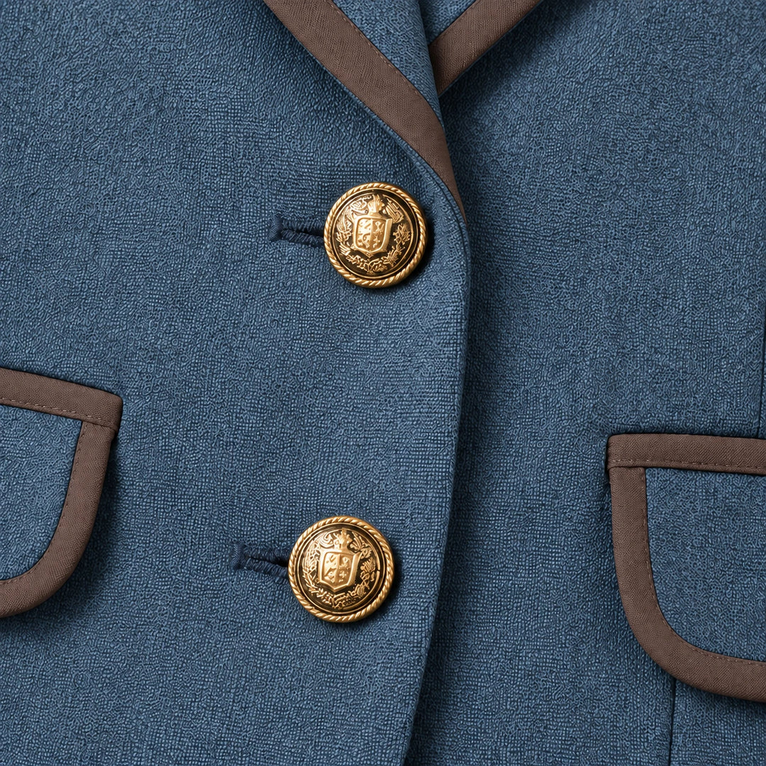 Vaunterie – Contrast Piped Herringbone Blend Coat
