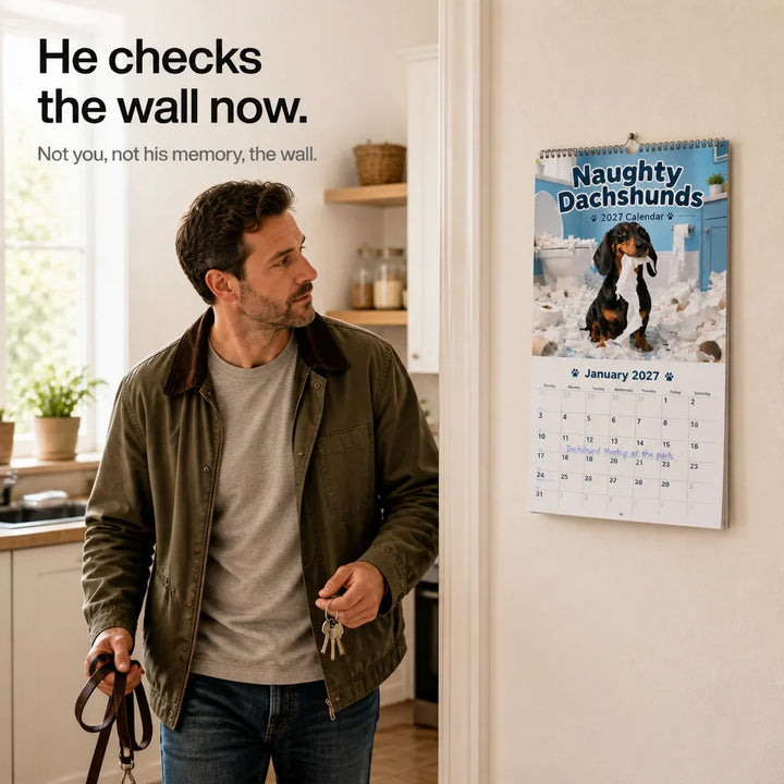 Naughty Dachshunds Dog Wall Calendar
