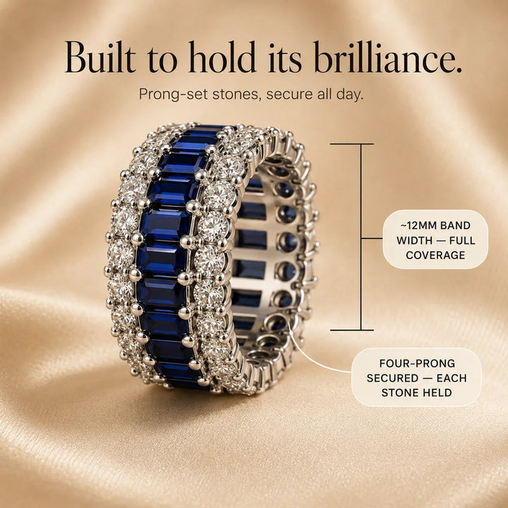 Solenne – Triple-Row Sapphire Eternity Band Ring for Women