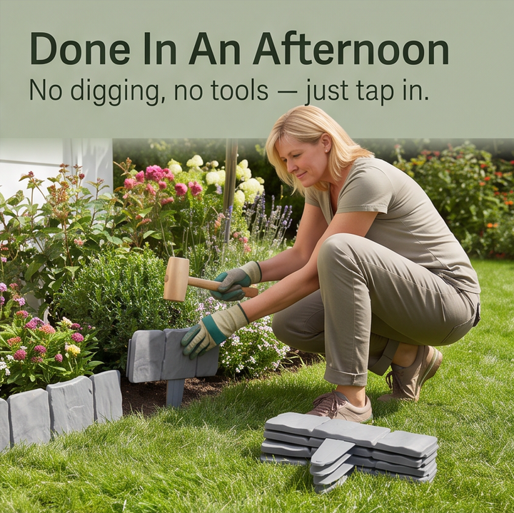 Lawnframe™ – Hammer-In Stone Garden Edging