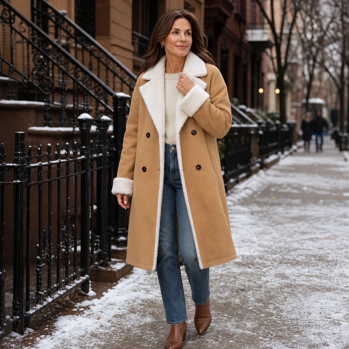 Everleigh – Camel Sherpa-Lined-Look Winter Coat