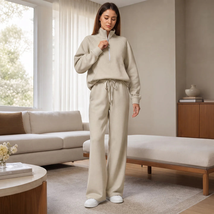 Ease & Elsewhere – Ribbed Oversized Top And Wide-Leg Pants Set
