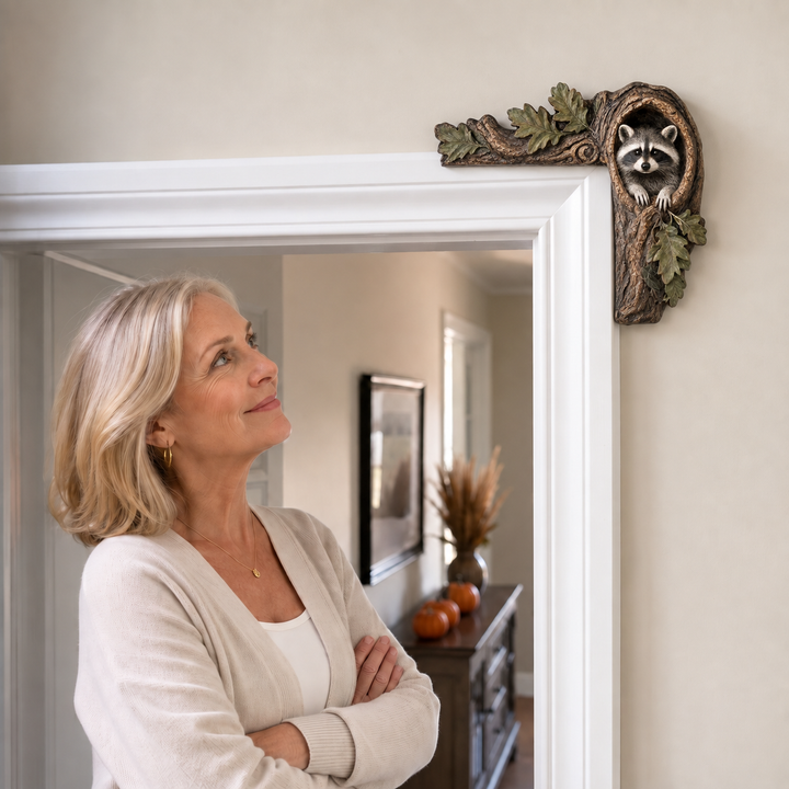 Hollowbrook – Raccoon Tree Hollow Doorframe Topper