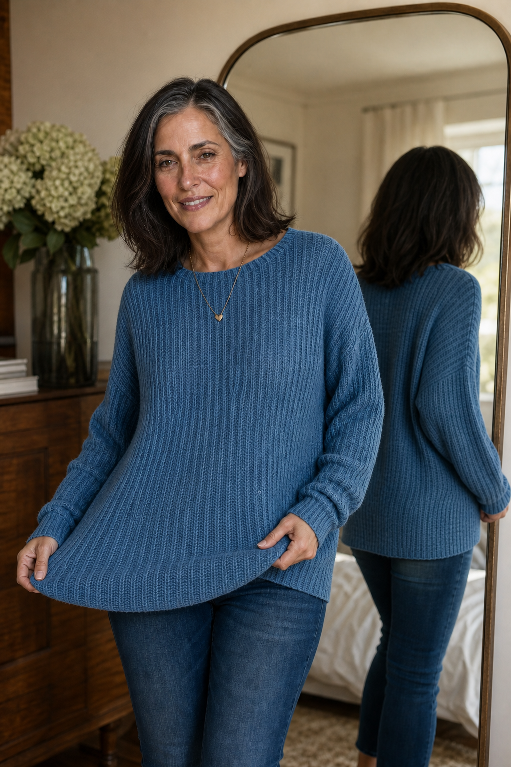 Overhang – Exposed-Seam Oversized Crew Neck Sweater