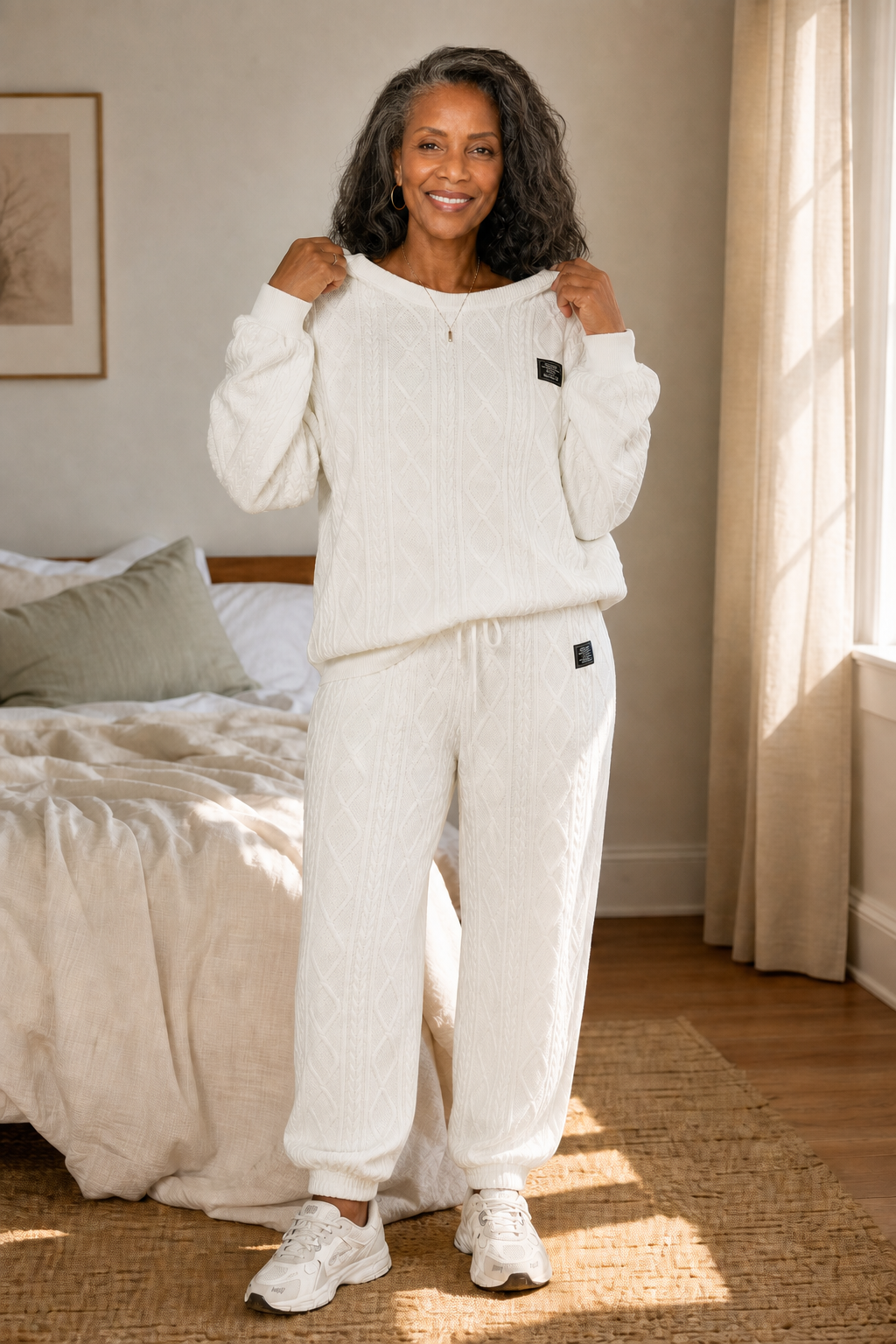 Wearbella – Polyester Knit Sweater And Pants Set