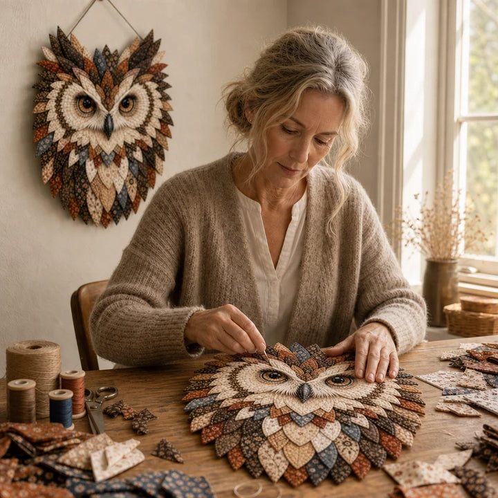 Featherwise – Layered Fabric Owl Wall Art Kit