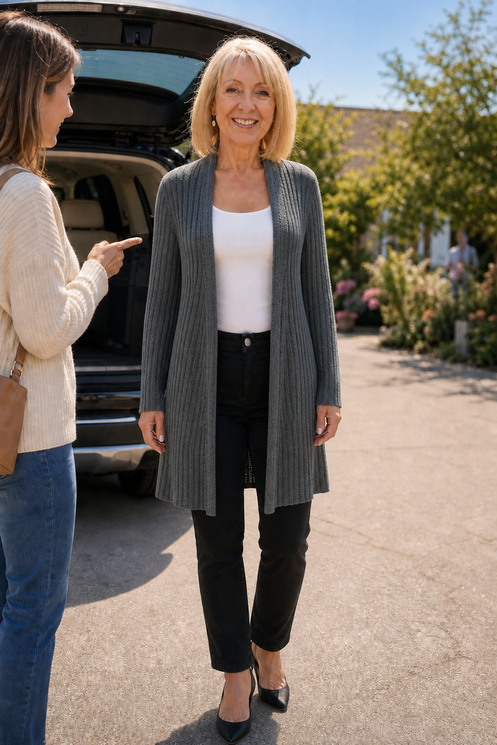 Wearbella – Open-Front Waterfall Knit Cardigan
