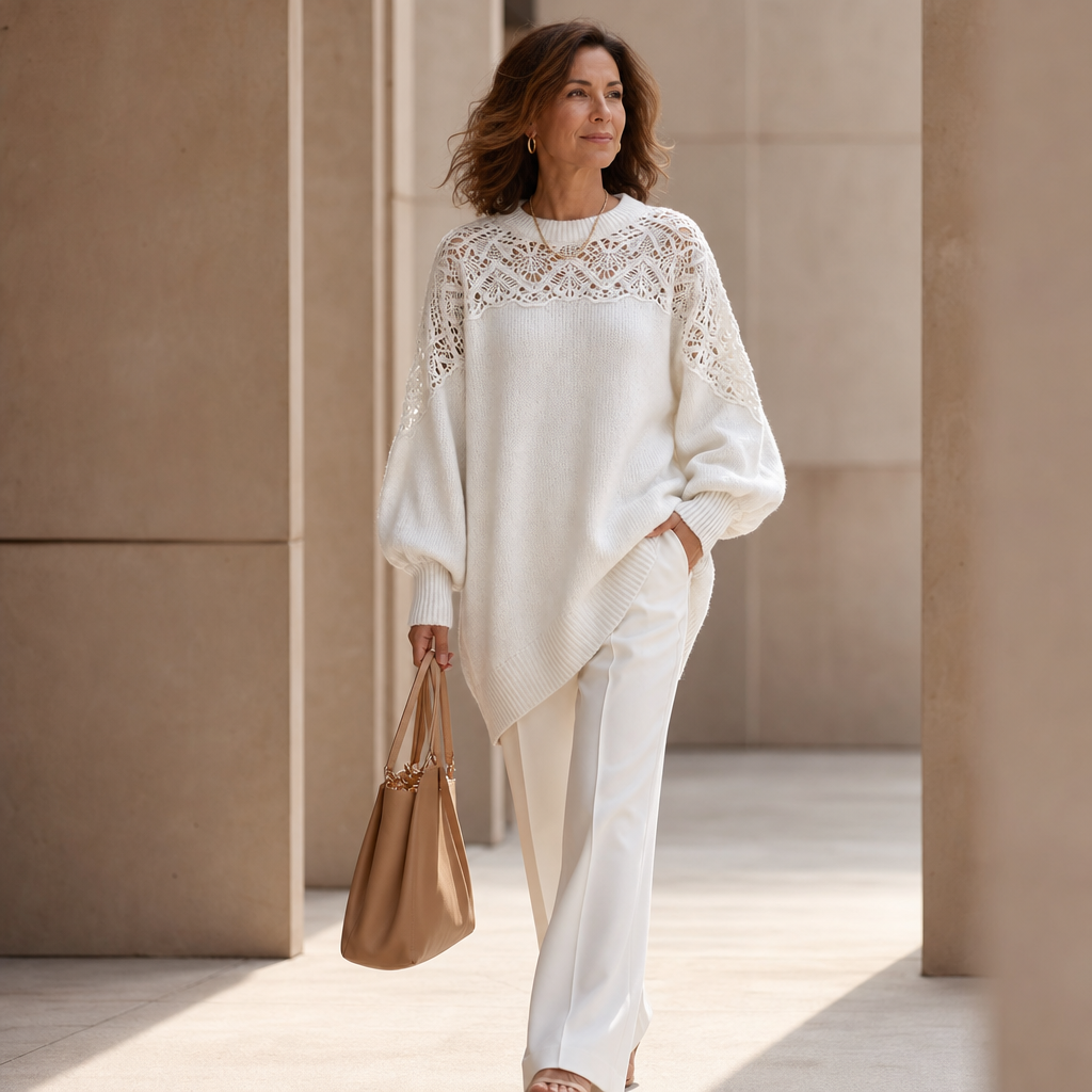 Lanternelle – Openwork Shoulder Oversized Sweater