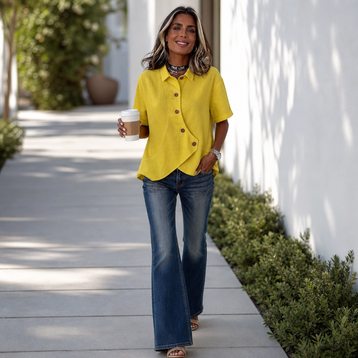 Trueline – Asymmetrical Placket Button-Down Shirt