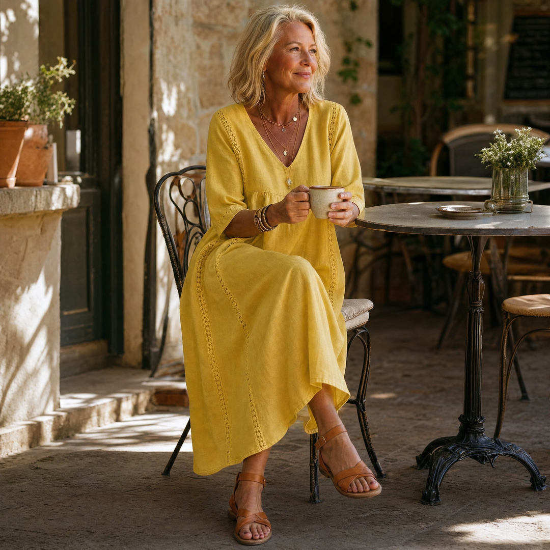 Virella – Relaxed Midi Dress with Pockets