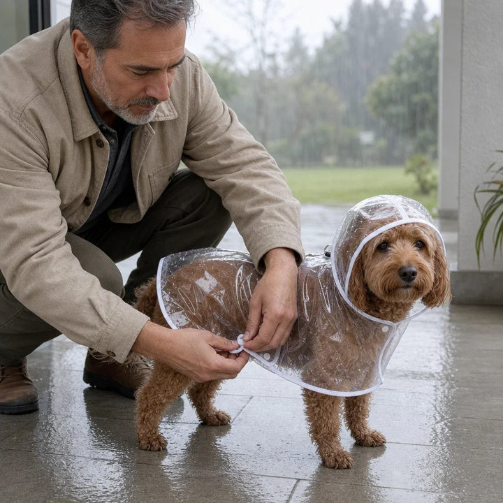 Rainveil – Transparent EVA Dog Raincoat With See-Through Hood