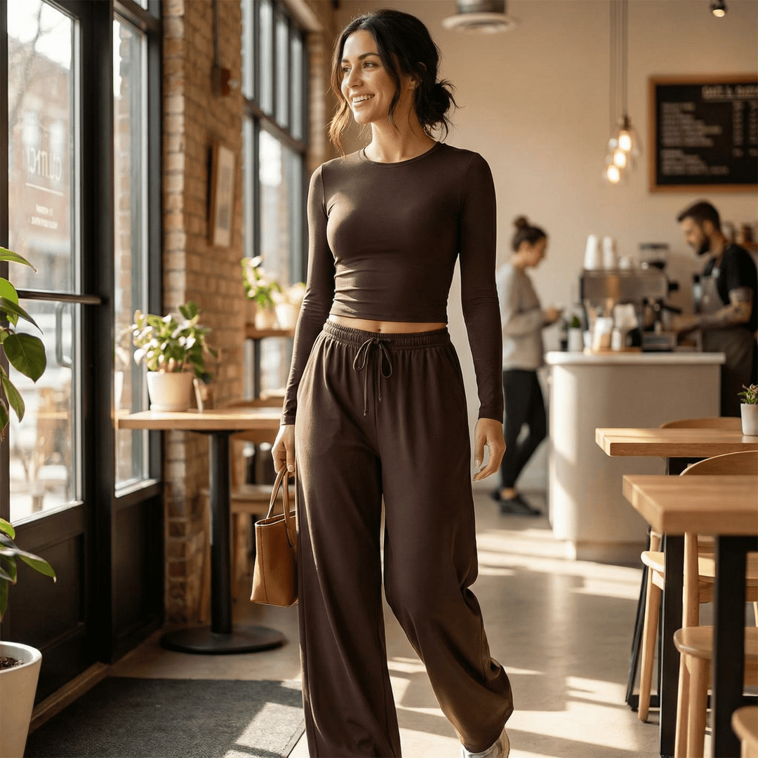 Velaire™ – Soft Crop Top and Wide Leg Pants Set - Lark & Clover
