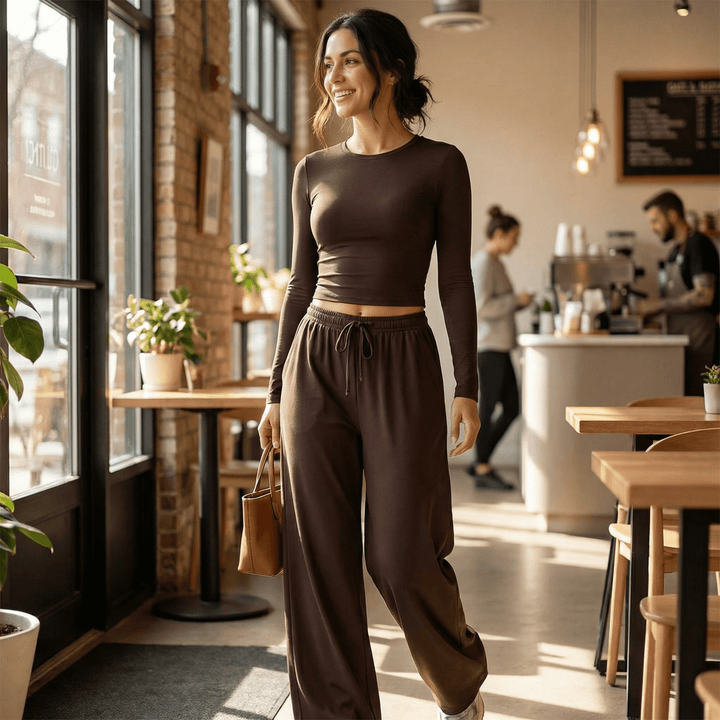 Velaire™ – Soft Crop Top and Wide Leg Pants Set - Lark & Clover