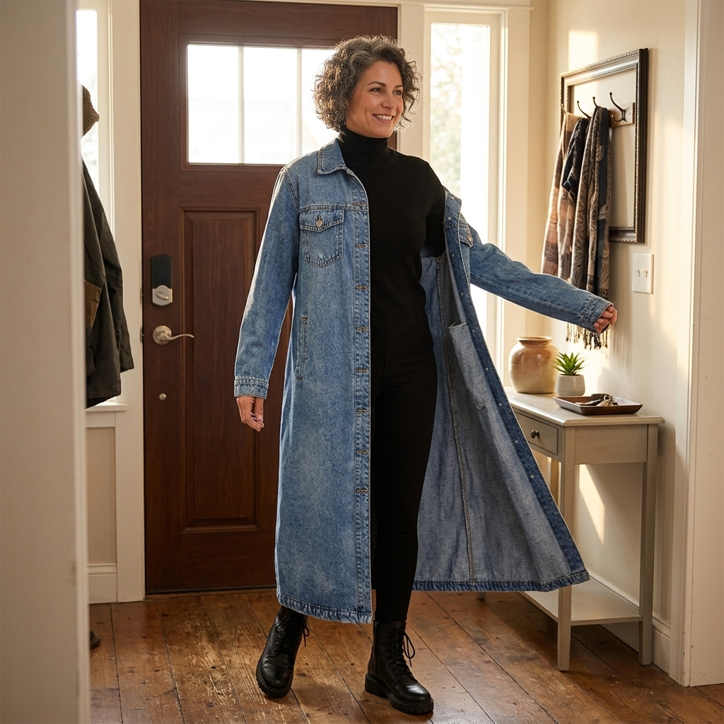 Denara™ – Longline Oversized Denim Coat