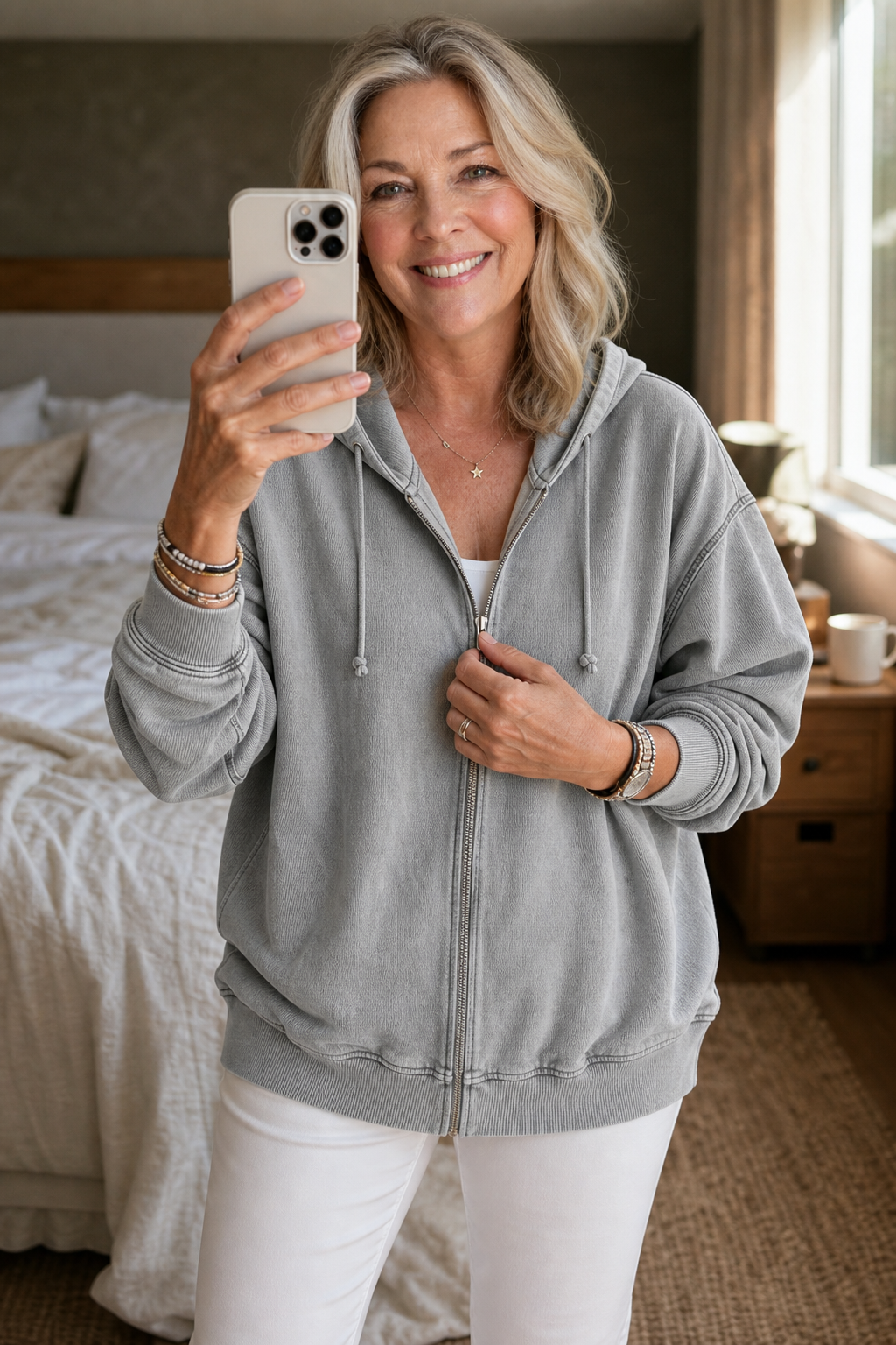 Rethread – Washed Relaxed Zip-Up Hoodie