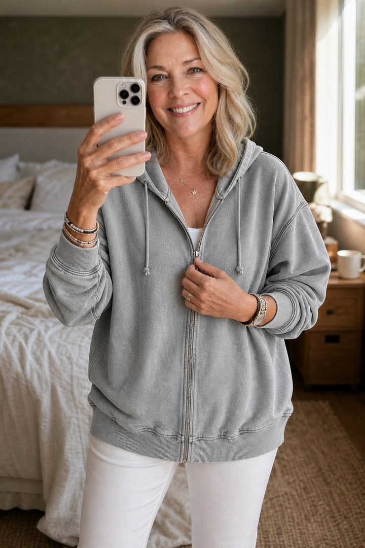 Rethread – Washed Relaxed Zip-Up Hoodie