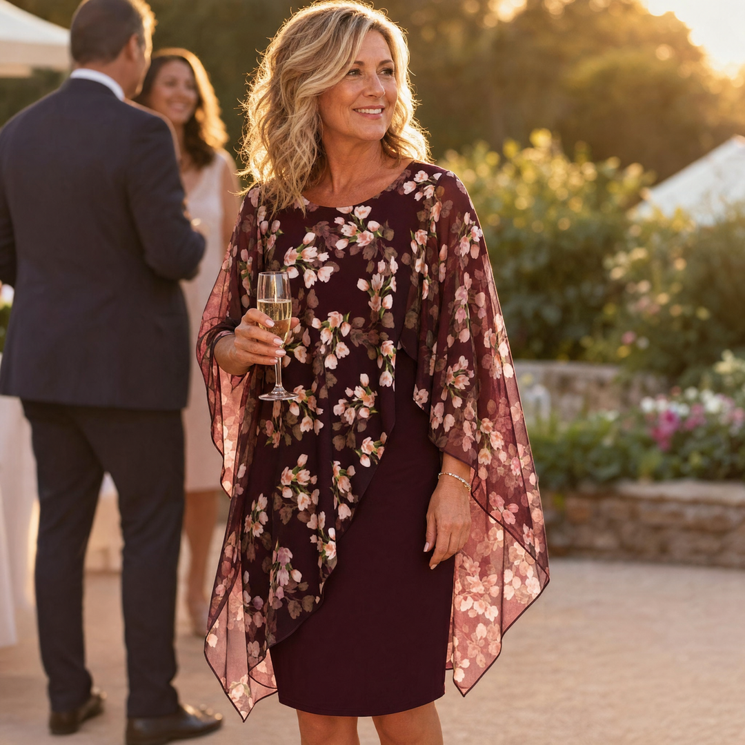 Florevia™ – Elegant Overlay Sheath Dress